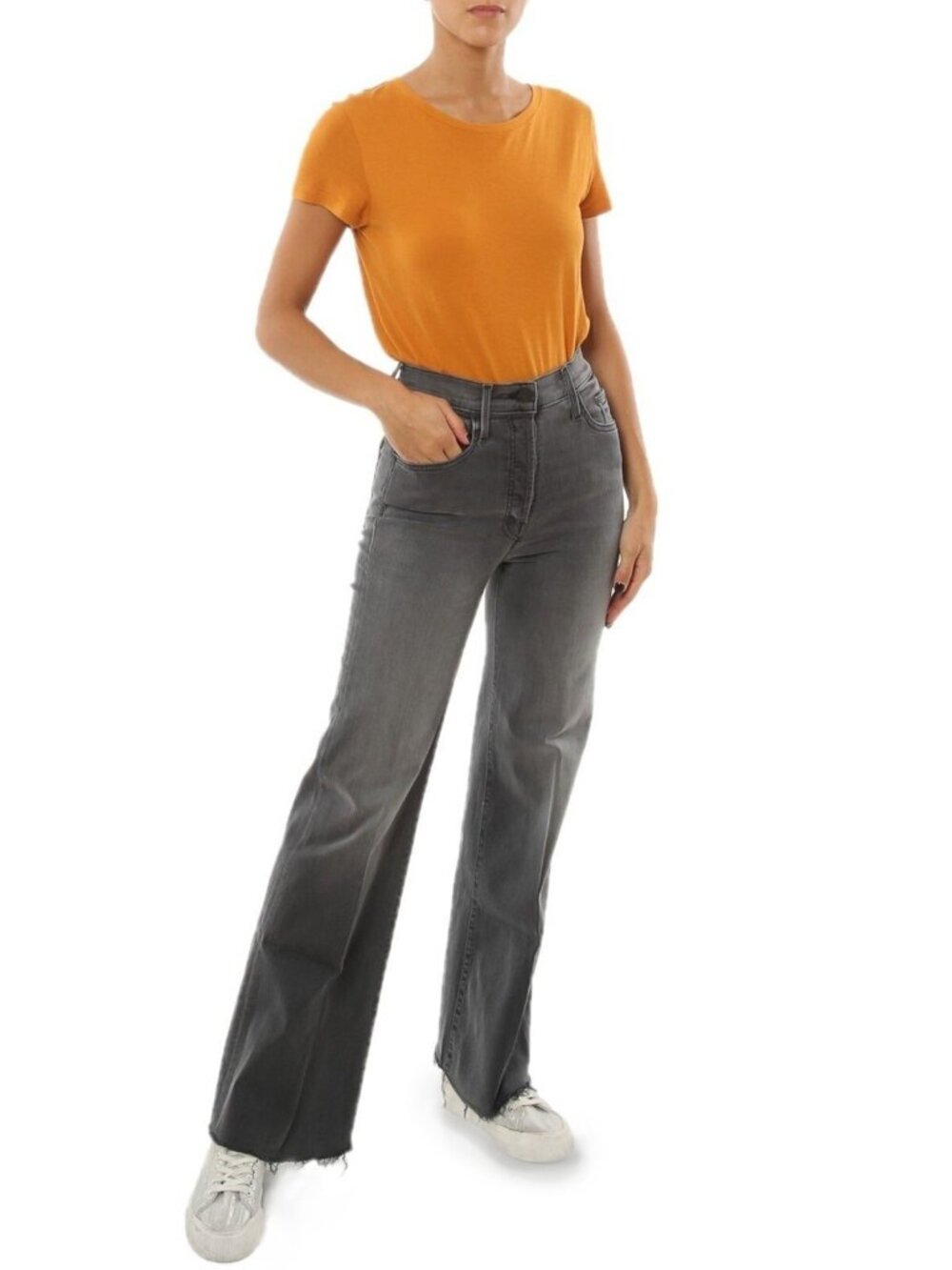 MOTHER Womens The Tomcat Roller Fray Wide Jeans Dancing in the Moonlight Size 27